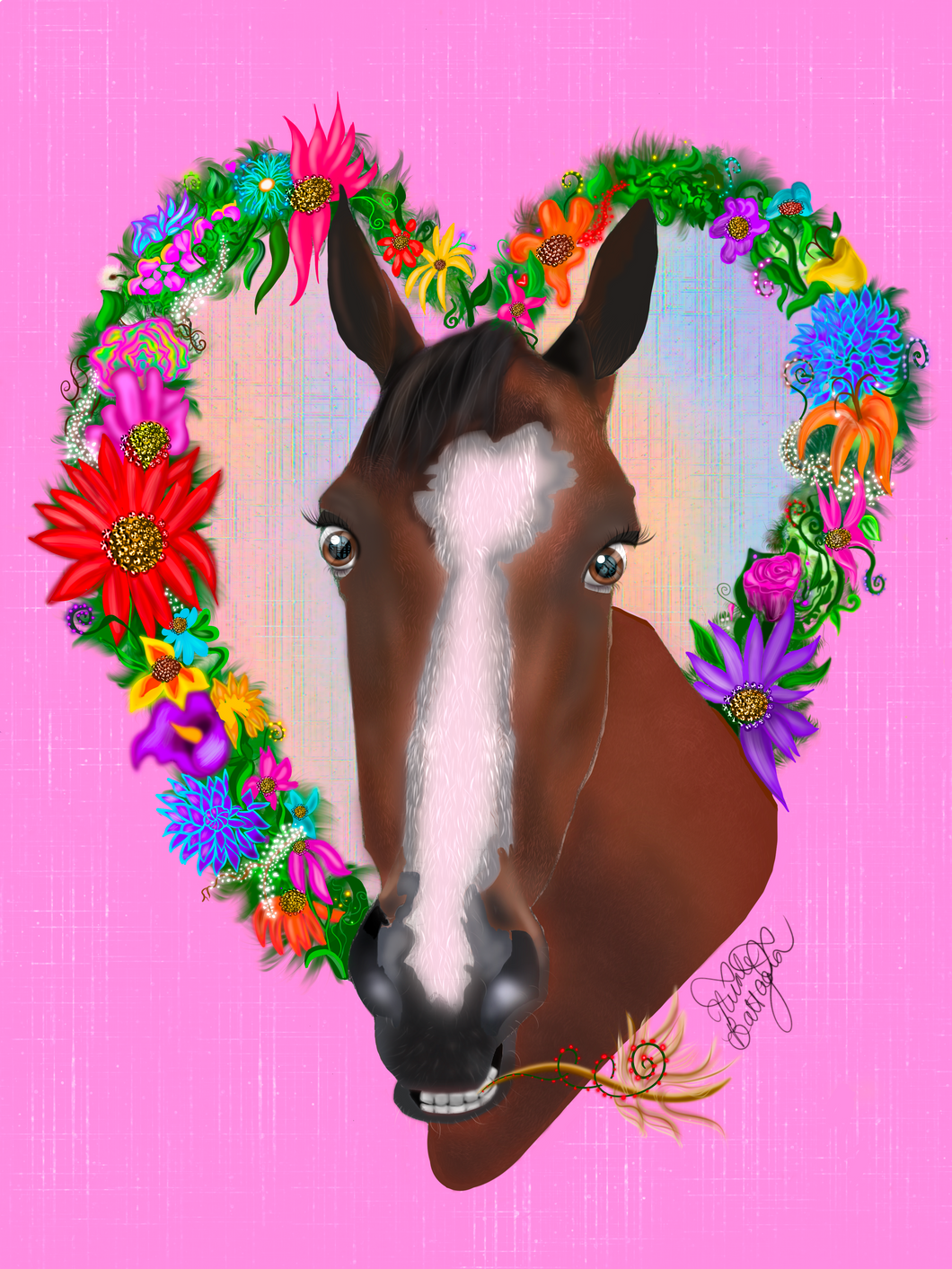 “Pretty in Pink” Digital Horse Painting